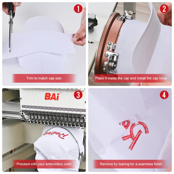 Cap Tear Away Stabilizer 4in*100Yards?1Roll?