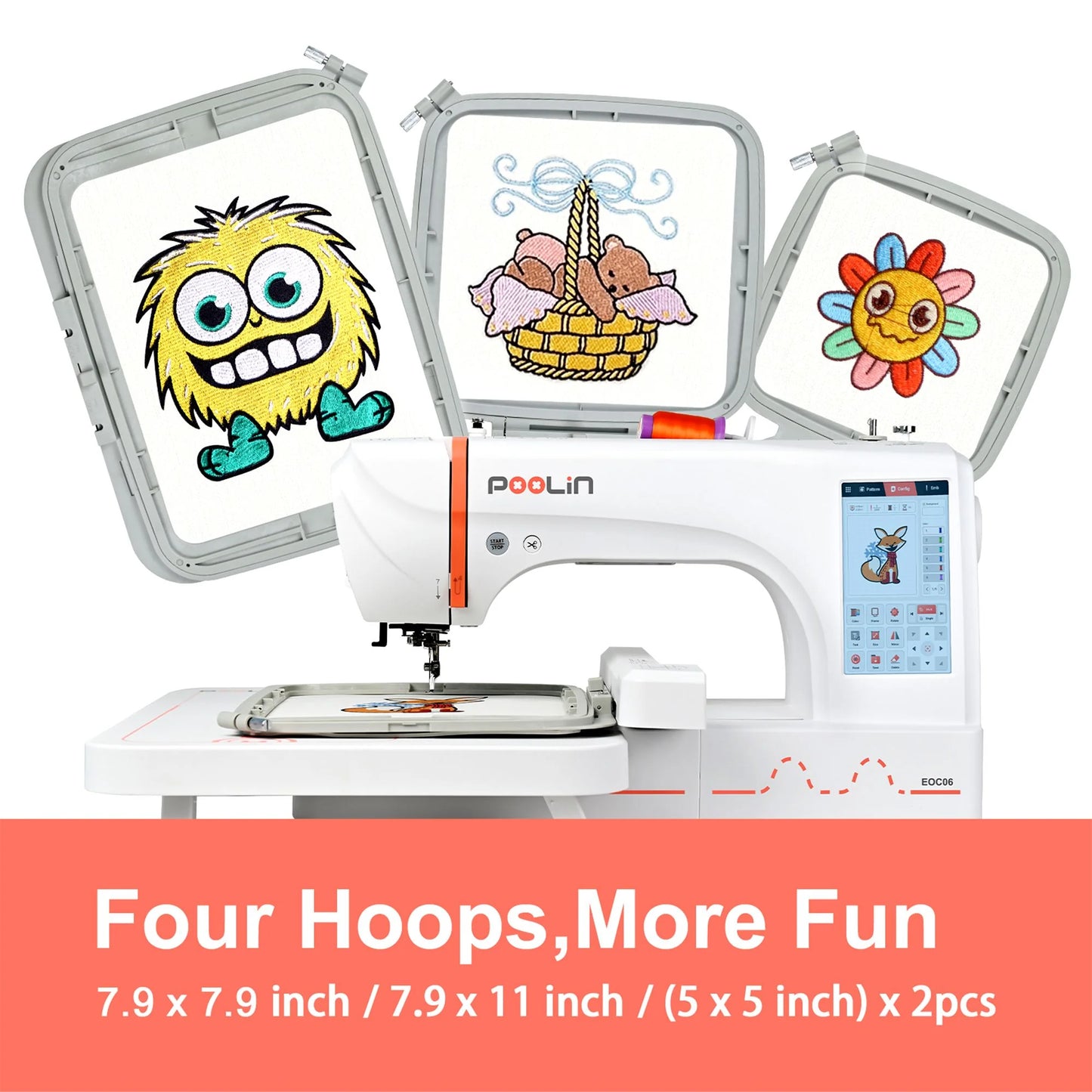 Poolin EOC06 Computerized Embroidery Machine – Power Meets Precision for Home Business Creators
