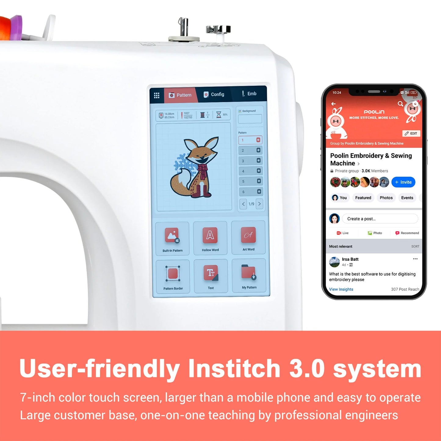 Poolin EOC06 Computerized Embroidery Machine – Power Meets Precision for Home Business Creators