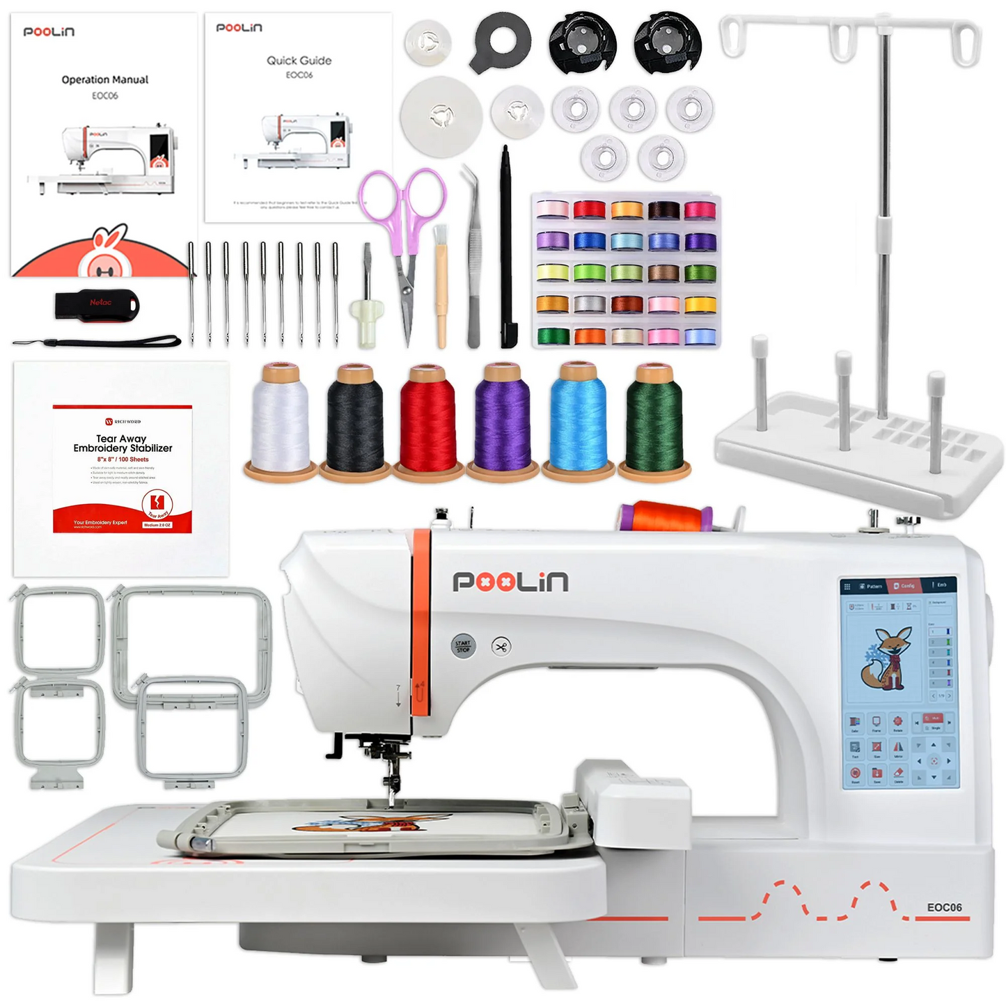 Poolin EOC06 Computerized Embroidery Machine – Power Meets Precision for Home Business Creators