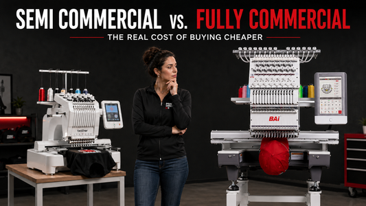 Semi Commercial vs. Fully Commercial Embroidery Machines: Why Buying Cheaper Can Cost Your Business More
