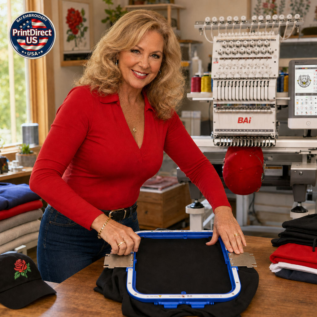 How Mighty Hoops Can Improve Embroidery Production and Why They Make Sense on a BAi Embroidery Machine