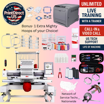 The (New) BAi Vision, Stitch & Print Bundle, Embroidery Starter Kit,  Mighty Hoop Starter Kit with 11"x13" &5.5", and shipping included or Pick Up!