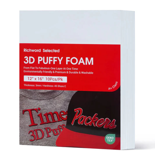 3D Puff 3mm Thick 12x16 Inch White (10pcs)
