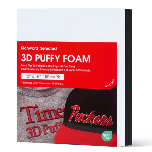 3D Puff 3mm Thick 12x16 Inch – 5 Black, 5 White (10pcs)