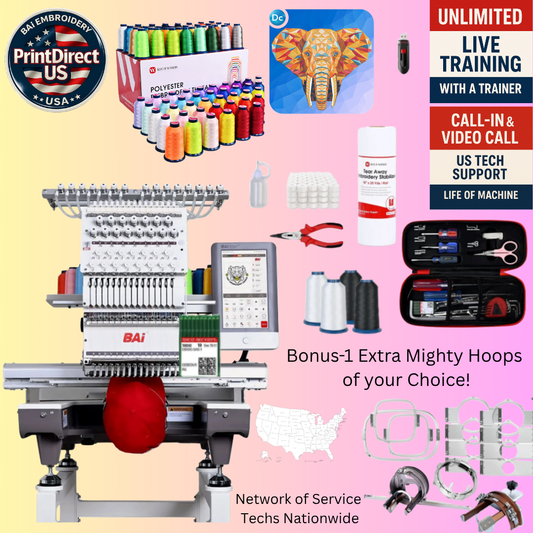 The (New) BAi Mirror, Wilcom  Embroidery Bundle, Wilcom Embroidery Studio Decorating Annual Subscription License 2026, 100 Spool Thread Kit, and shipping included or Pick Up!