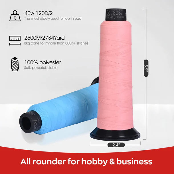 20 Individual Colors 2500m 120D/2 40wt Richword Selected Matte Embroidery Thread / Sewing Thread