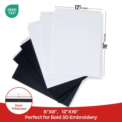 3D Puff 3mm Thick 12x16 Inch – 5 Black, 5 White (10pcs)