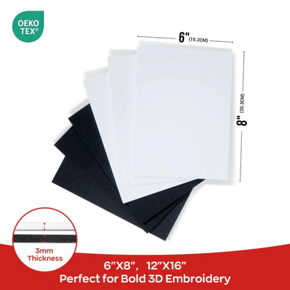 3D Puff 3mm Thick 6x8 Inch Black  (10pcs)