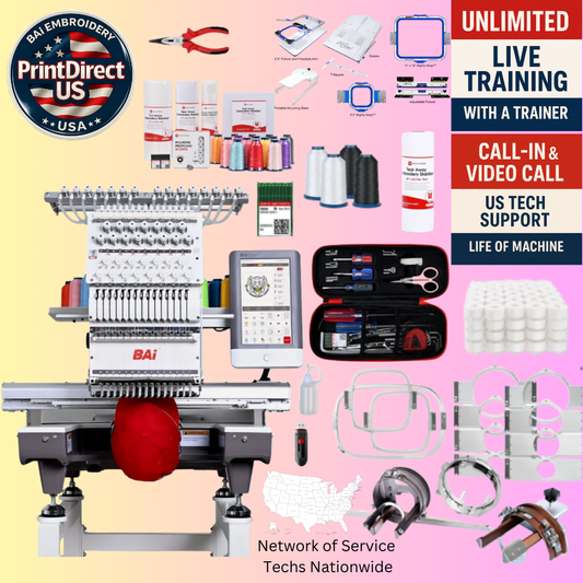 The (New) BAi Mirror, with Ultimate Embroidery Bundle, Enhanced Starter Kit, Mighty Hoop Starter Kit with 11"x13" & 5.5", and shipping included!