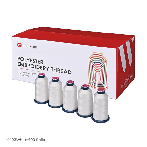 4000m*100rolls White403 108D/2 40wt  Polyester Thread