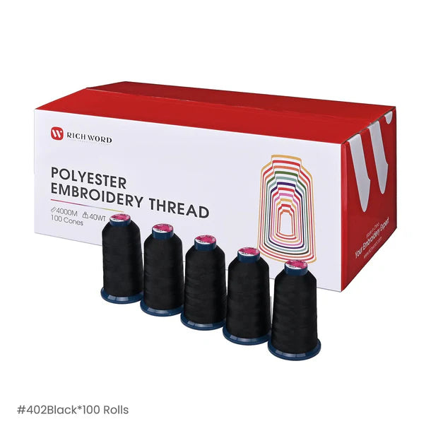 4000m*100rolls Black402 108D/2 40wt  Polyester Thread