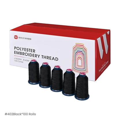 4000m*100rolls Black402 108D/2 40wt  Polyester Thread