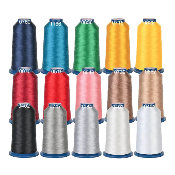 4000m*15rolls*15 hot colors Richword 108D/2 40wt Polyester Embroidery Thread