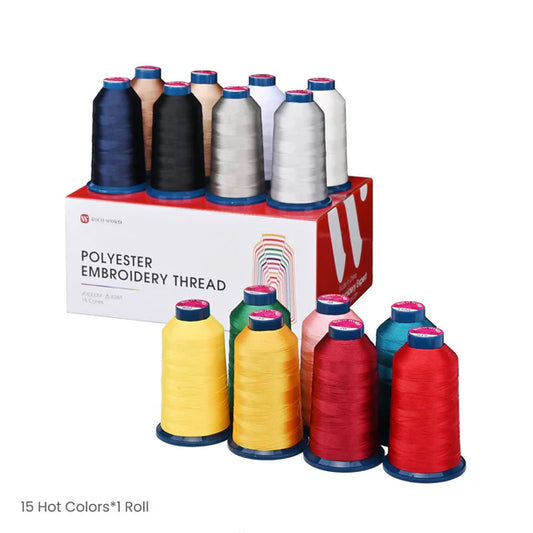 4000m*15rolls*15 hot colors Richword 108D/2 40wt Polyester Embroidery Thread