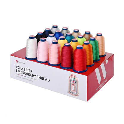 4000m*40rolls*20 hot colors Richword 108D/2 40wt Polyester Embroidery Thread