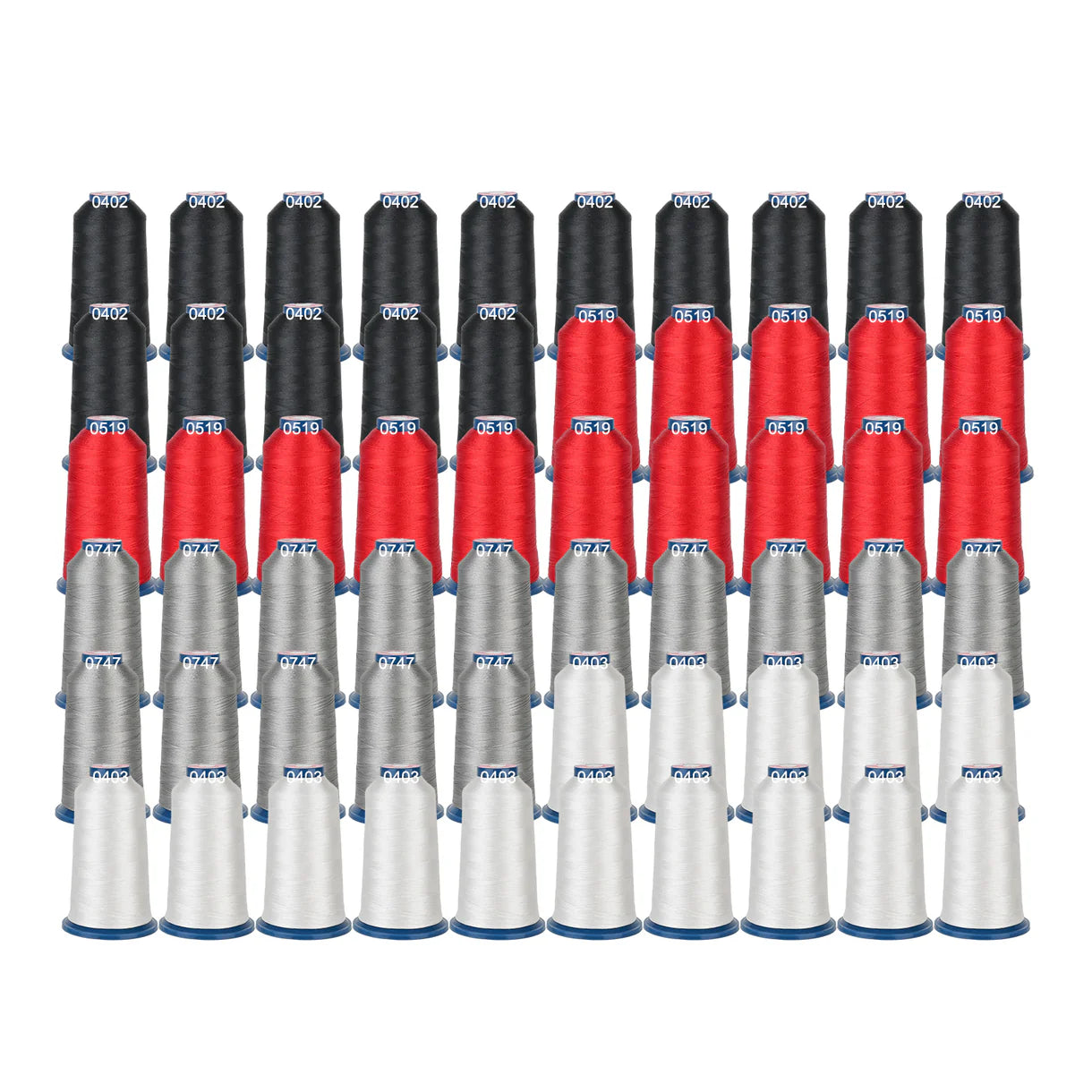 4000m*60rolls*4 colors Black White Red Grey Richword 108D/2 40wt Polyester Embroidery Thread