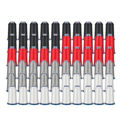 4000m*60rolls*4 colors Black White Red Grey Richword 108D/2 40wt Polyester Embroidery Thread