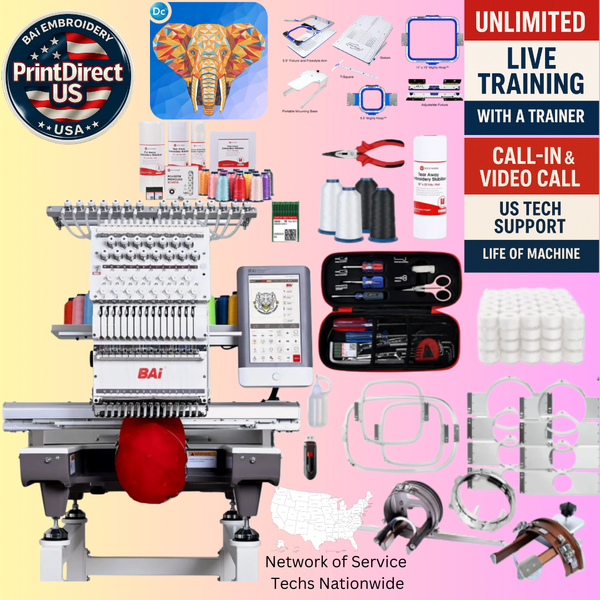 The (New) BAi Mirror, Wilcom Ultimate Embroidery Bundle, Enhanced Starter Kit, Mighty Hoop Starter Kit with 11