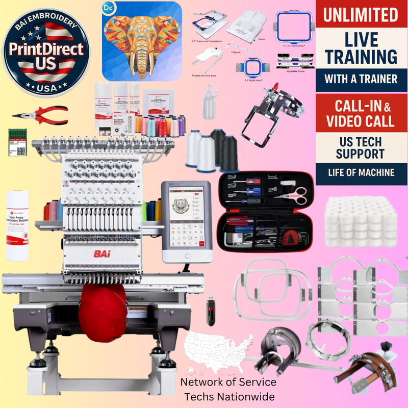 The (New) BAi Mirror, Wilcom Ultimate Embroidery Bundle, Wilcom Embroidery Studio Decorating Perpetual License 2026, Enhanced Starter Kit, Mighty Hoop Starter Kit with 11"x13" & 5.5", and shipping included or Pick Up!