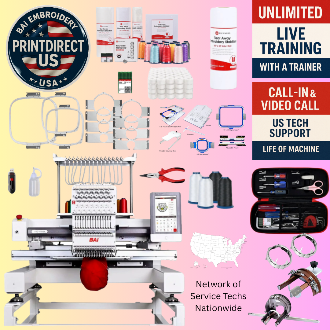 The (New) BAi Vision, with Ultimate Embroidery Bundle, Enhanced Starter Kit and shipping included!