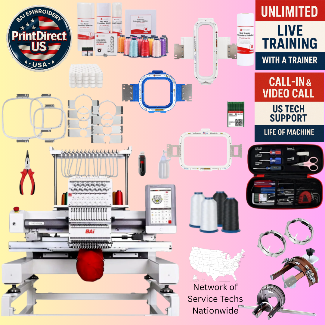 The (New) BAi Vision, with Industry Favorite Mighty Hoop Bundle, Enhanced Starter Kit and shipping included or Pick Up!