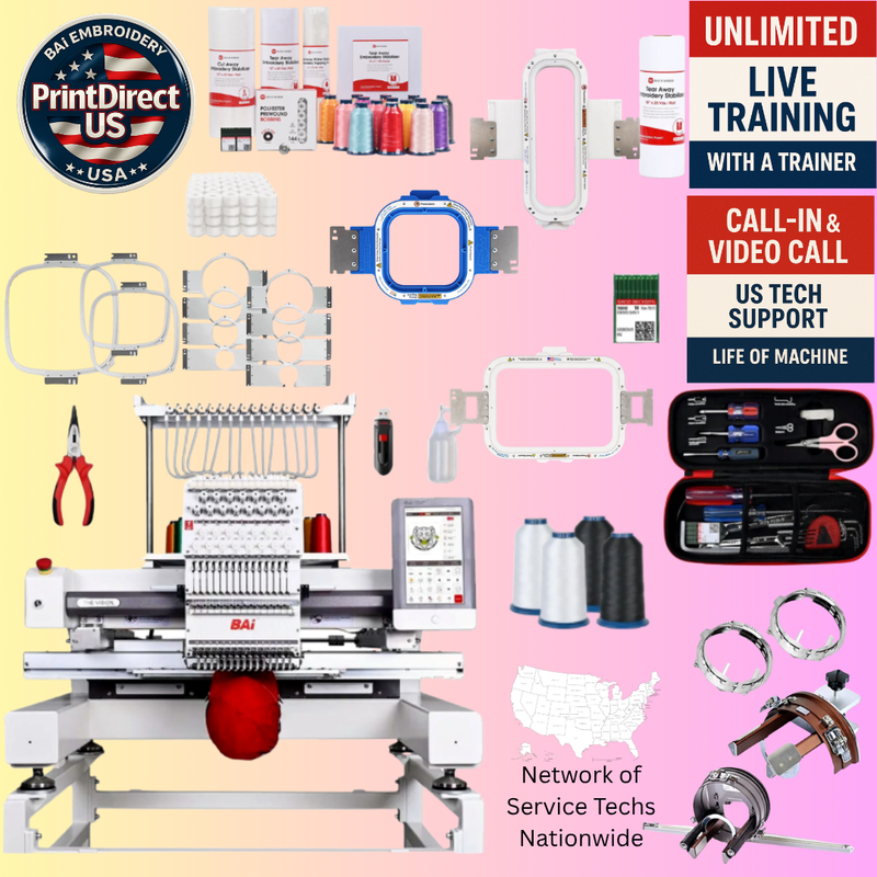 The (New) BAi Vision, with Industry Favorite Mighty Hoop Bundle, Enhanced Starter Kit and shipping included or Pick Up!
