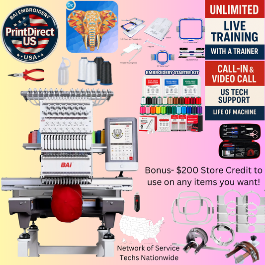The (New) BAi Mirror, Wilcom Ultimate Embroidery Bundle, Wilcom Embroidery Studio Decorating Perpetual License 2026, Embroidery Starter Kit, Mighty Hoop Starter Kit with 11"x13" & 5.5", and shipping included or Pick Up!