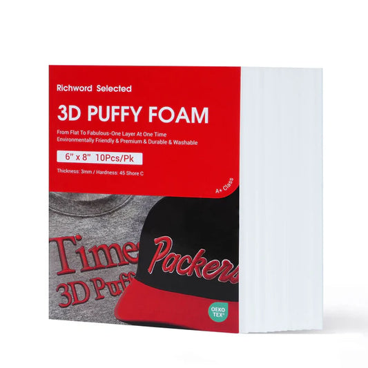 3D Puff 3mm Thick 6x8 Inch White  (10pcs)