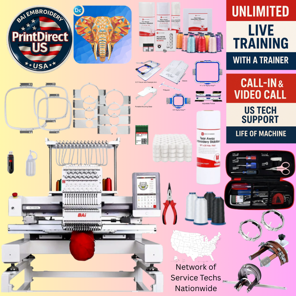 The (New) BAi Vision, Wilcom Ultimate Embroidery Bundle, Enhanced Starter Kit,  Mighty Hoop Starter Kit with 11