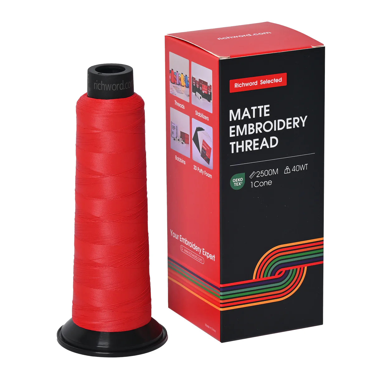 20 Individual Colors 2500m 120D/2 40wt Richword Selected Matte Embroidery Thread / Sewing Thread