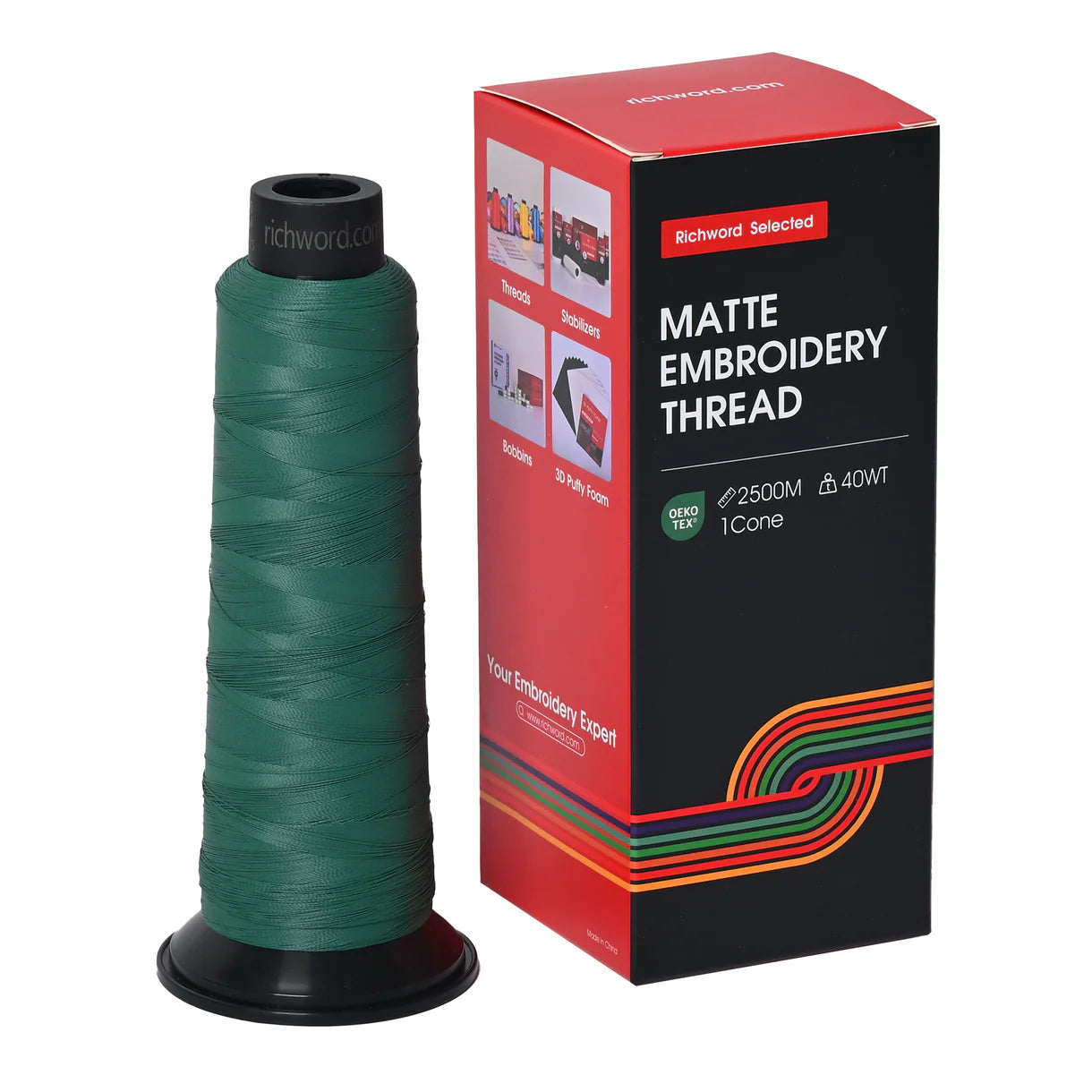 20 Individual Colors 2500m 120D/2 40wt Richword Selected Matte Embroidery Thread / Sewing Thread