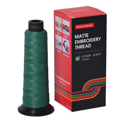 20 Individual Colors 2500m 120D/2 40wt Richword Selected Matte Embroidery Thread / Sewing Thread