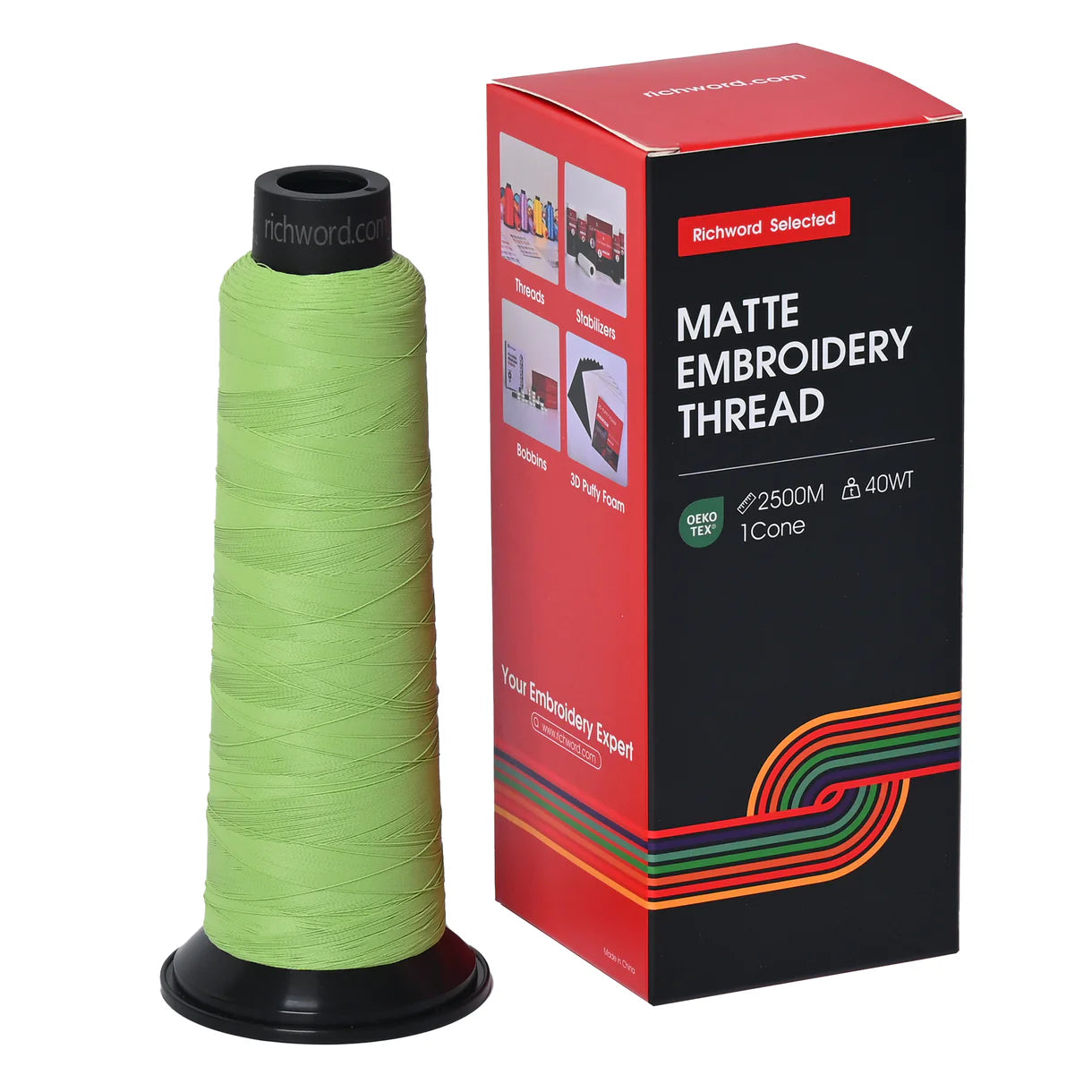 20 Individual Colors 2500m 120D/2 40wt Richword Selected Matte Embroidery Thread / Sewing Thread