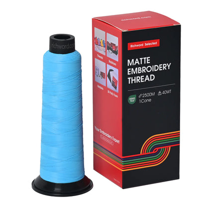 20 Individual Colors 2500m 120D/2 40wt Richword Selected Matte Embroidery Thread / Sewing Thread