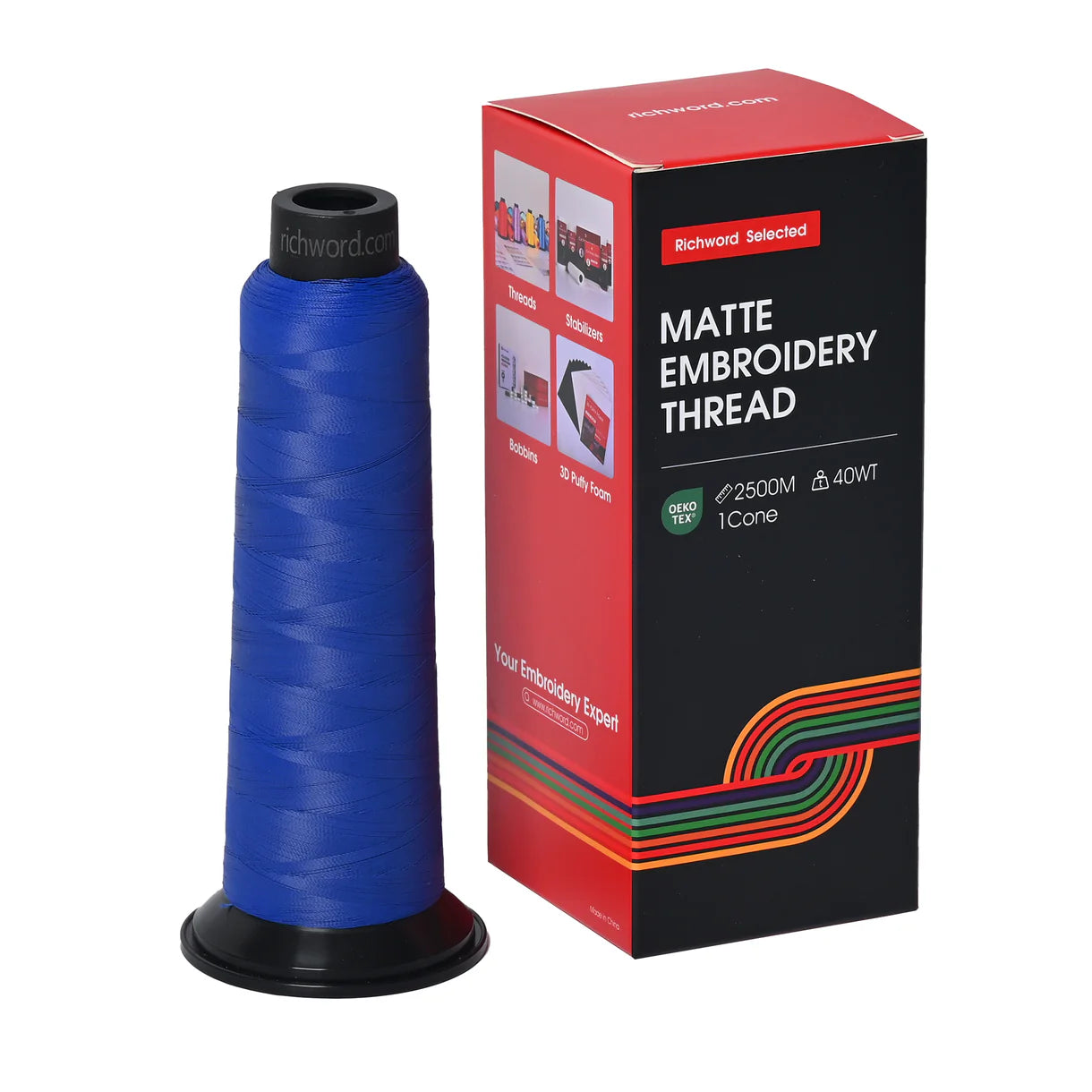 20 Individual Colors 2500m 120D/2 40wt Richword Selected Matte Embroidery Thread / Sewing Thread