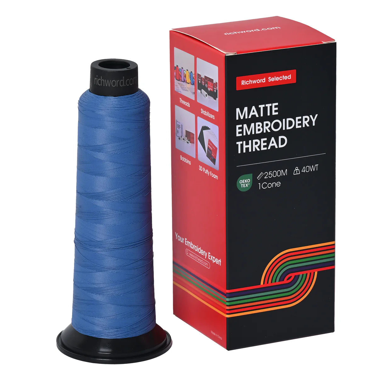 20 Individual Colors 2500m 120D/2 40wt Richword Selected Matte Embroidery Thread / Sewing Thread