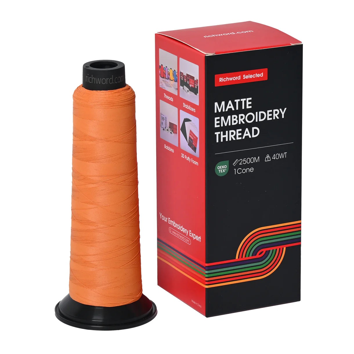 20 Individual Colors 2500m 120D/2 40wt Richword Selected Matte Embroidery Thread / Sewing Thread