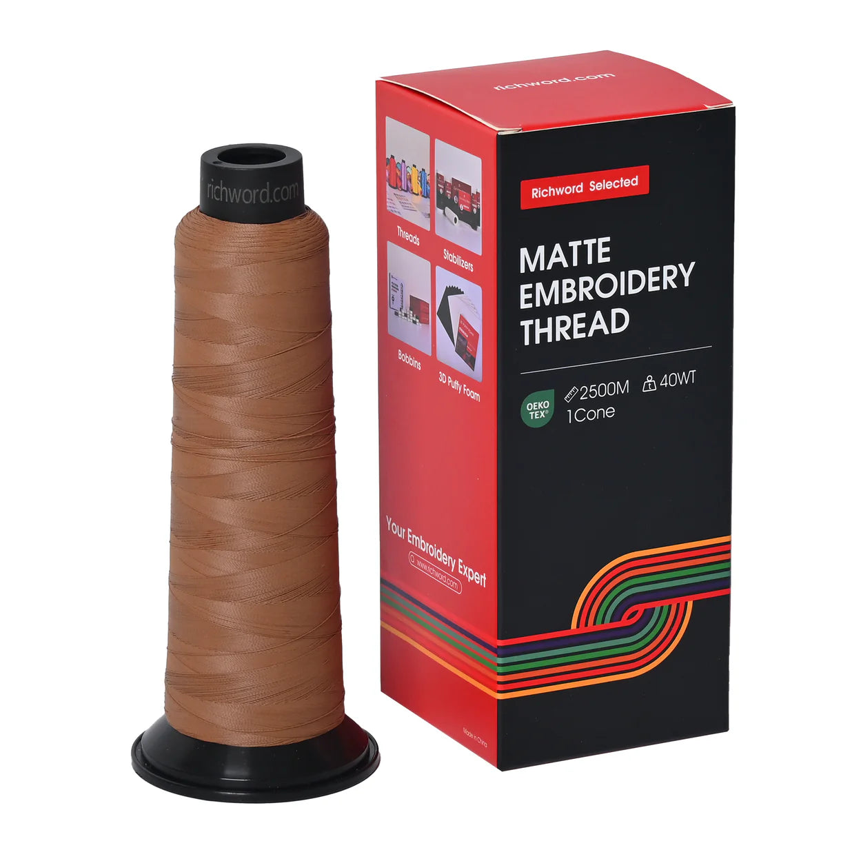 20 Individual Colors 2500m 120D/2 40wt Richword Selected Matte Embroidery Thread / Sewing Thread
