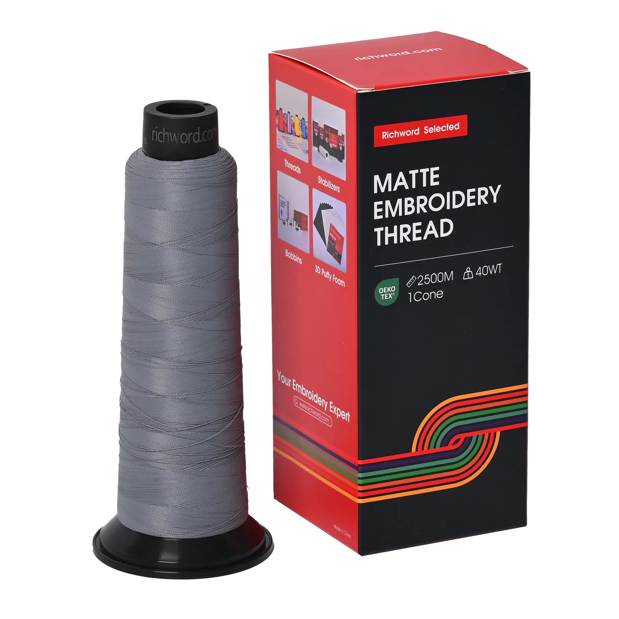 20 Individual Colors 2500m 120D/2 40wt Richword Selected Matte Embroidery Thread / Sewing Thread