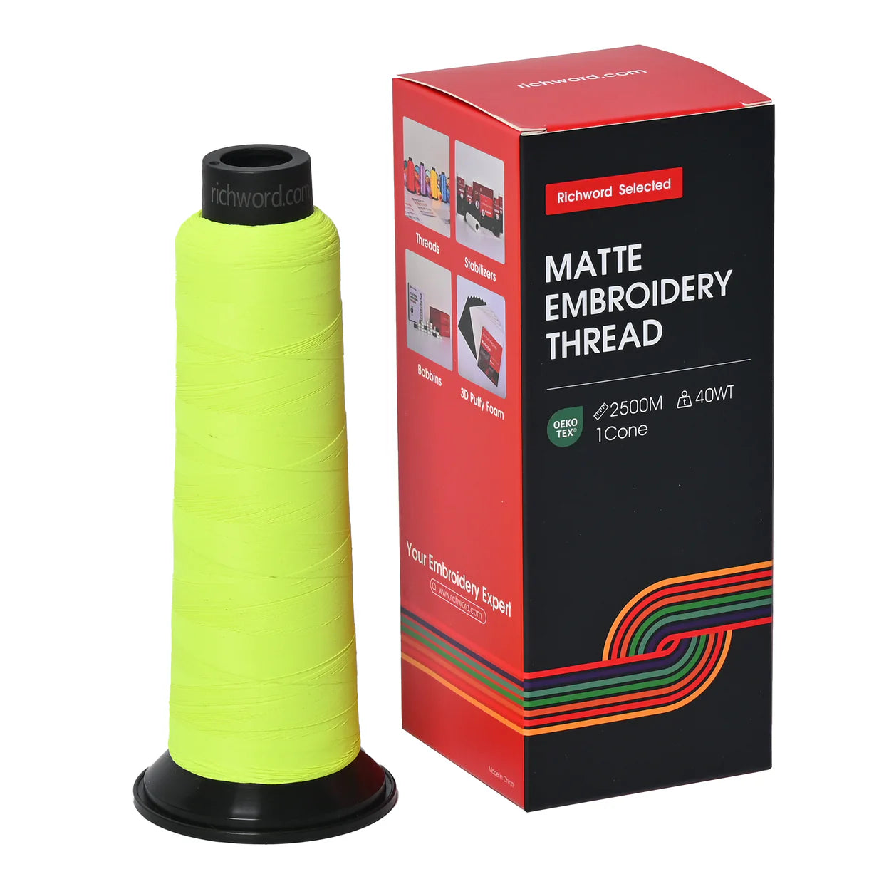 20 Individual Colors 2500m 120D/2 40wt Richword Selected Matte Embroidery Thread / Sewing Thread