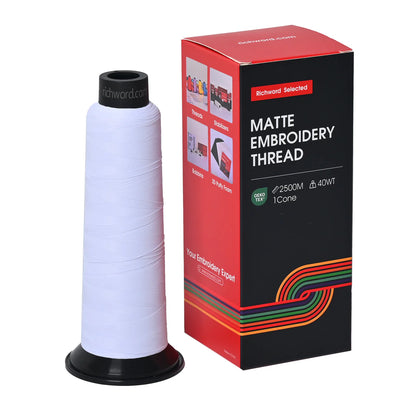 20 Individual Colors 2500m 120D/2 40wt Richword Selected Matte Embroidery Thread / Sewing Thread