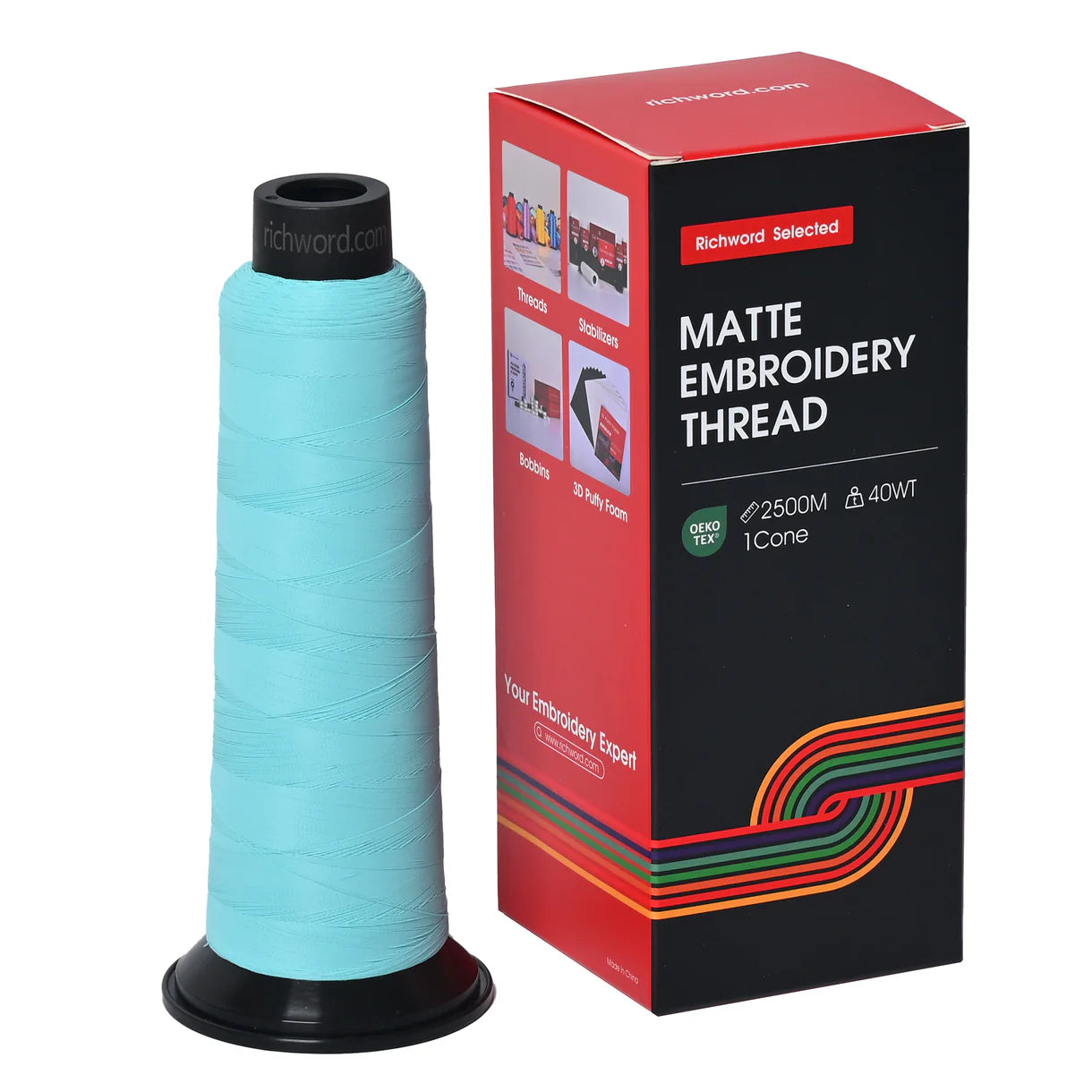 20 Individual Colors 2500m 120D/2 40wt Richword Selected Matte Embroidery Thread / Sewing Thread