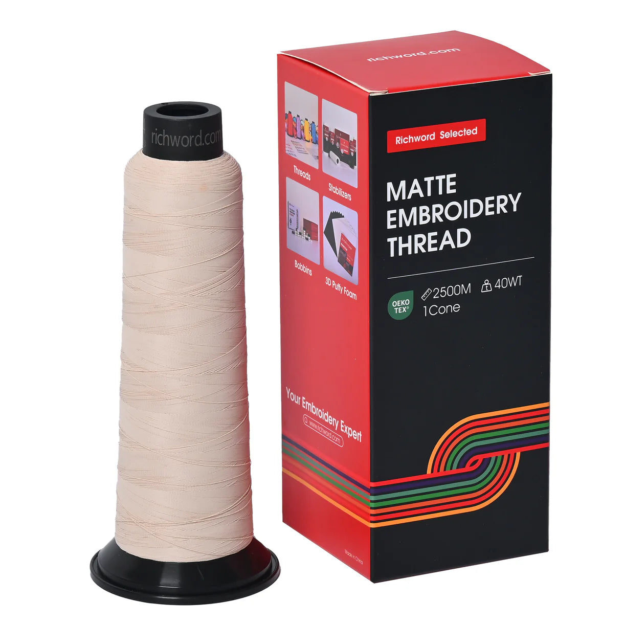 20 Individual Colors 2500m 120D/2 40wt Richword Selected Matte Embroidery Thread / Sewing Thread