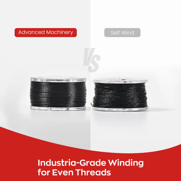 Style A Prewound Plastic Side 75D/2(60WT) Black Embroidery Bobbins(144 Bobbins) for Singer/Brother sewing machine