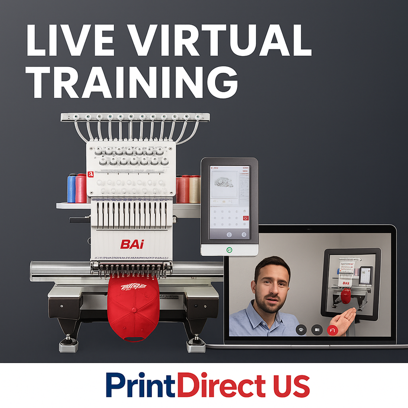 Live Virtual Video Training for BAi Embroidery Machines – PrintDirect US