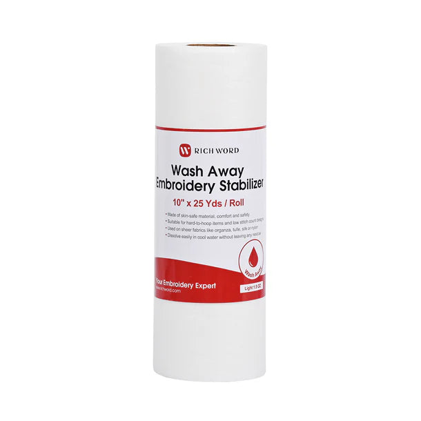 Wash Away Embroidery Machine Stabilizer backing roll package 1.5 oz, 12in*25Yards