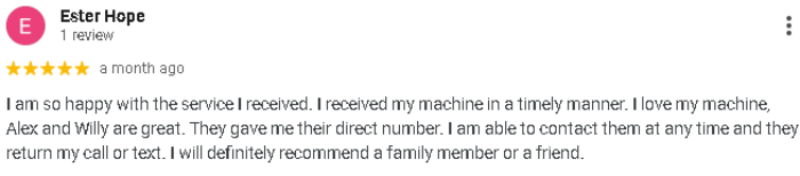 Customer Review - Esther Hope