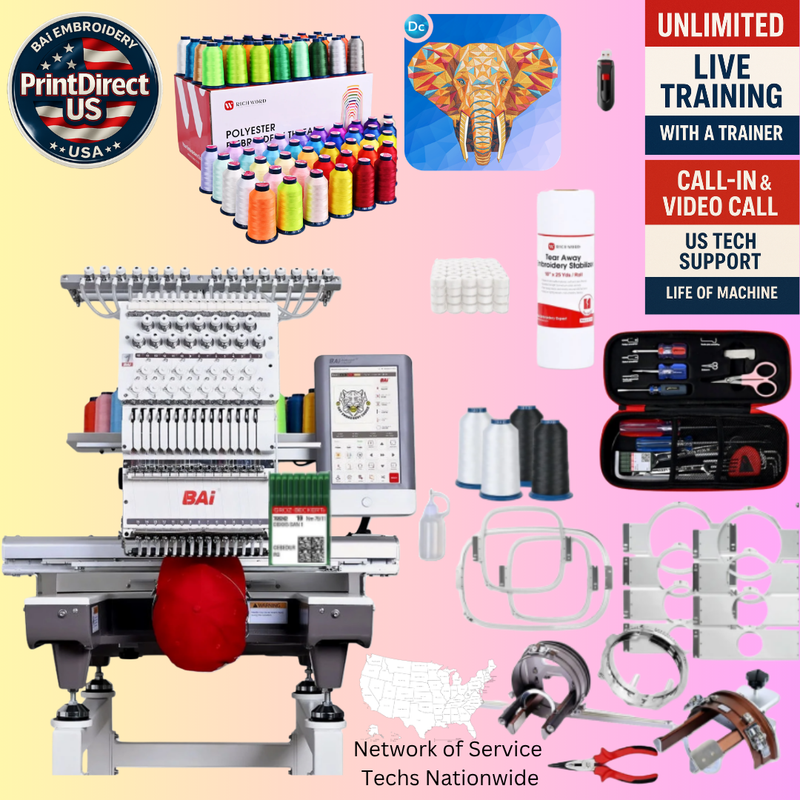 The (New) BAi Mirror, Wilcom  Embroidery Bundle, Wilcom Embroidery Studio Decorating Annual Subscription License 2026, 100 Spool Thread Kit, and shipping included or Pick Up!