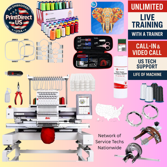 The (New) BAi Vision, Wilcom Embroidery Bundle, Wilcom Embroidery Studio Decorating Annual Subscription License 2026, 100 Spool Thread Kit,  and shipping included or Pick Up!